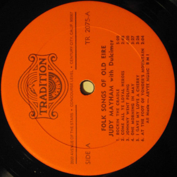 Judy Mayhan : Folk Songs Of Old Eire (LP, Album, RE)