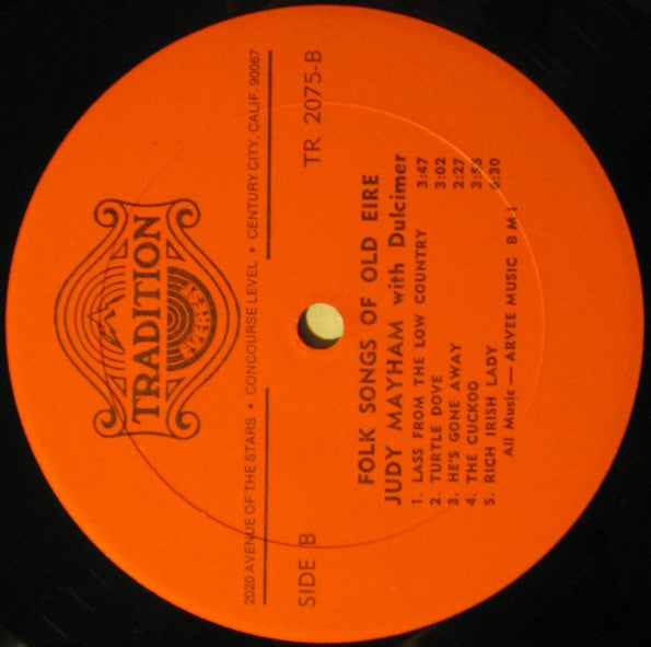 Judy Mayhan : Folk Songs Of Old Eire (LP, Album, RE)