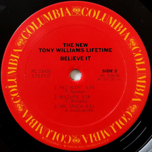 The New Tony Williams Lifetime : Believe It (LP, Album, San)