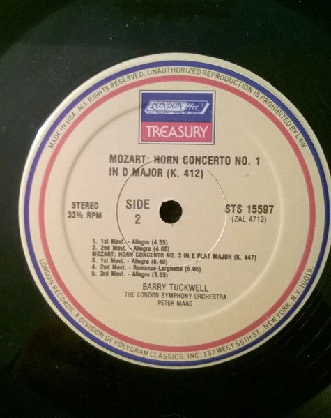 Mozart*, Barry Tuckwell, Gervase de Peyer, Peter Maag, London Symphony Orchestra : Clarinet Concerto / Horn Concertos Nos. 1 & 3 (LP, Album, RE)