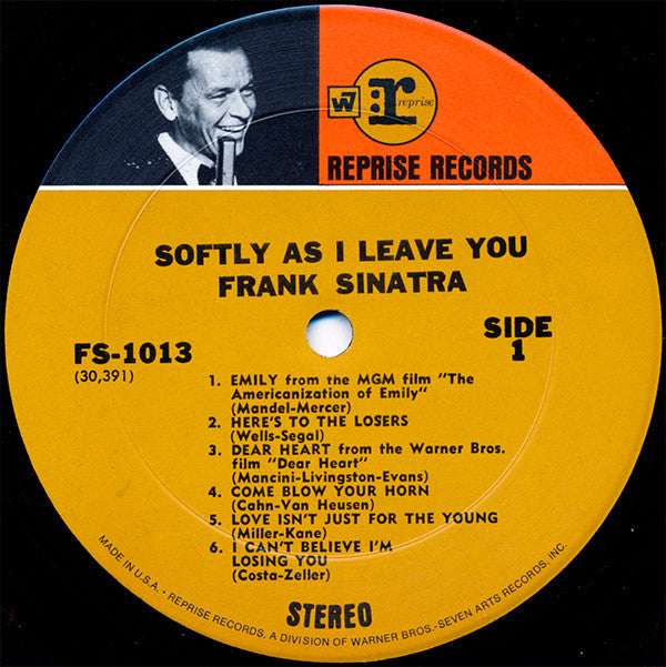 Frank Sinatra : Softly, As I Leave You (LP, Album, RP)