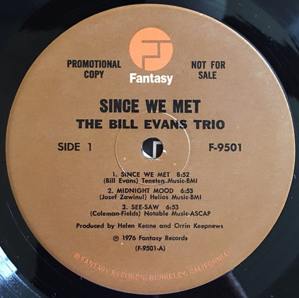 The Bill Evans Trio : Since We Met (LP, Album, Promo)