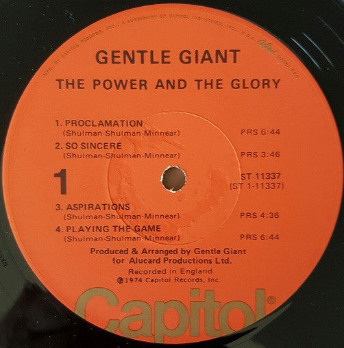 Gentle Giant : The Power And The Glory (LP, Album, LA )