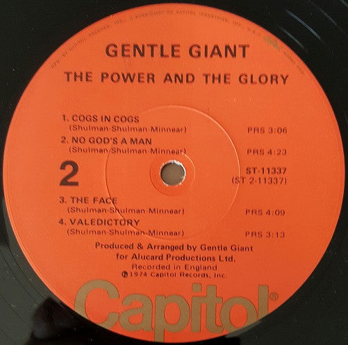 Gentle Giant : The Power And The Glory (LP, Album, LA )