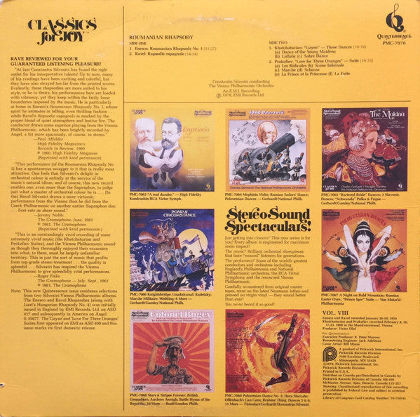 Silvestri*, Vienna Philharmonic Orchestra* : Roumanian Rhapsody (LP, Comp, RM)