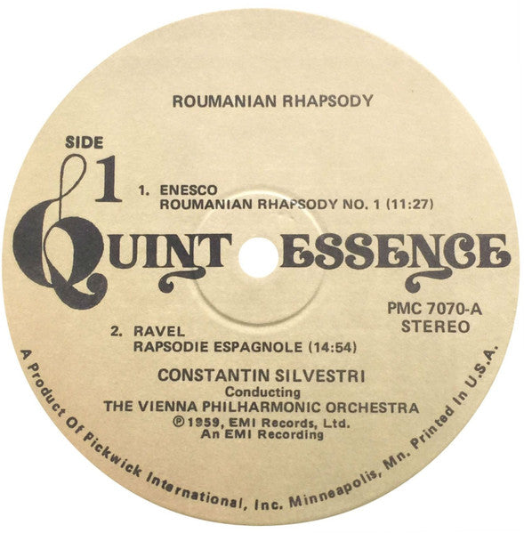 Silvestri*, Vienna Philharmonic Orchestra* : Roumanian Rhapsody (LP, Comp, RM)