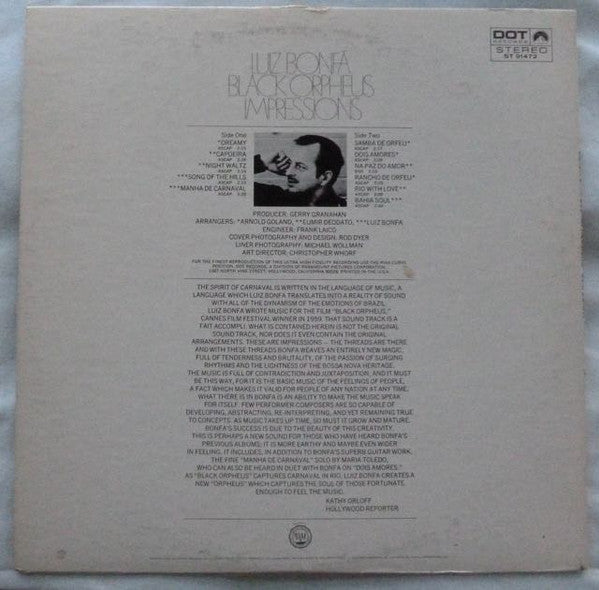 Luiz Bonfá : Black Orpheus Impressions (LP, Album, Club)