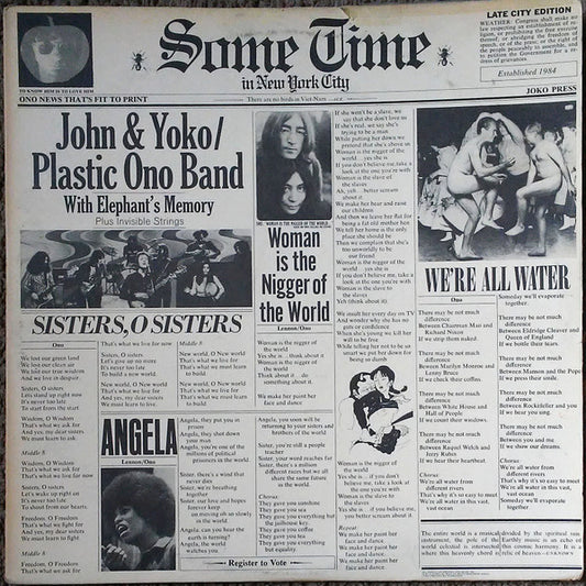 John & Yoko* / Plastic Ono Band* : Some Time In New York City (2xLP, Album, Jac)