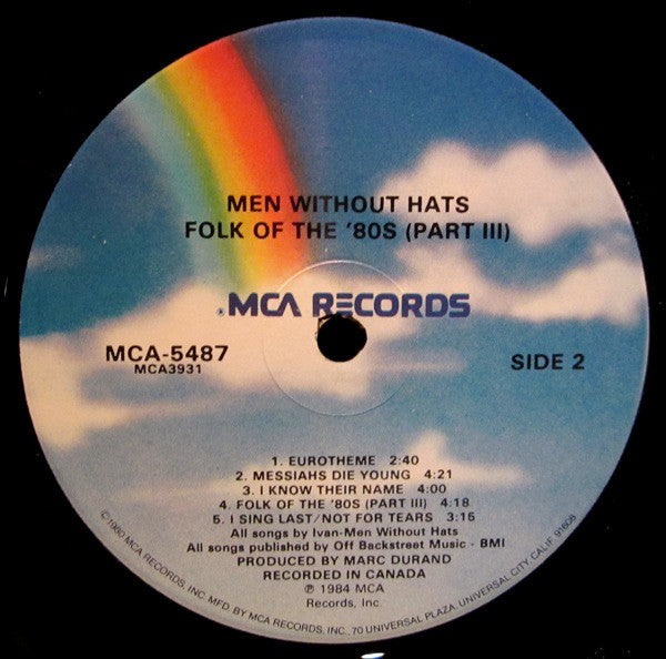 Men Without Hats : Folk Of The '80s (Part III) (LP, Album, Glo)