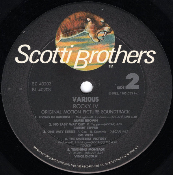 Various : Rocky IV (Original Motion Picture Soundtrack) (LP, Album, Comp, Pit)