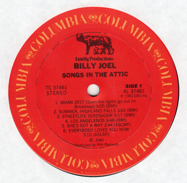Billy Joel : Songs In The Attic (LP, Album, Car)