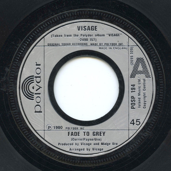 Visage : Fade To Grey (7", Single, Sil)