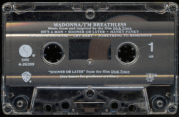 Madonna : I'm Breathless (Music From And Inspired By The Film Dick Tracy) (Cass, Album, AR,)