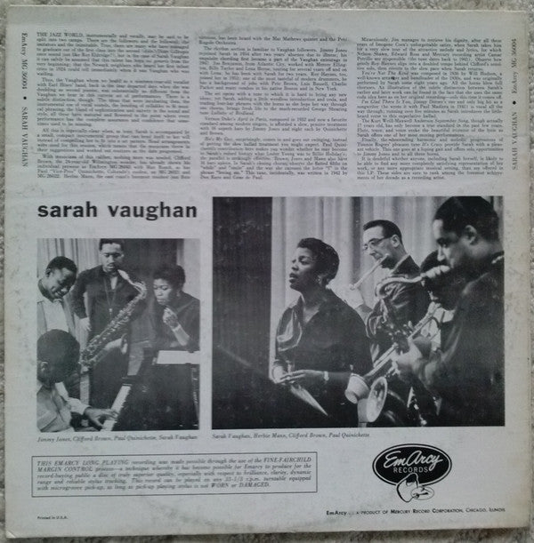Sarah Vaughan : Sarah Vaughan (LP, Album, Mono, RE, Red)