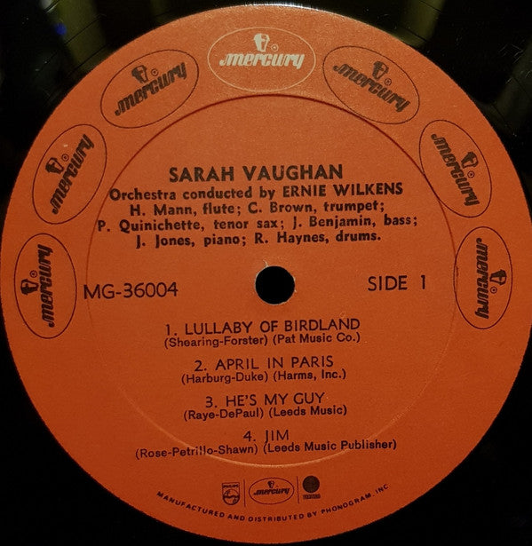 Sarah Vaughan : Sarah Vaughan (LP, Album, Mono, RE, Red)