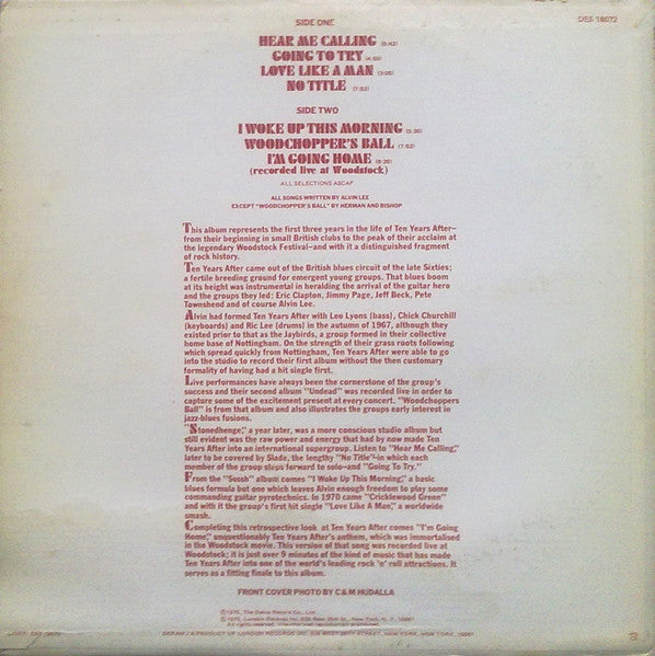 Ten Years After : Goin' Home! (Their Greatest Hits) (LP, Album, Comp, Ter)