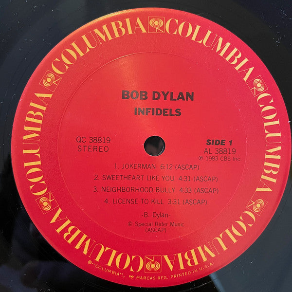 Bob Dylan : Infidels (LP, Album, Car)