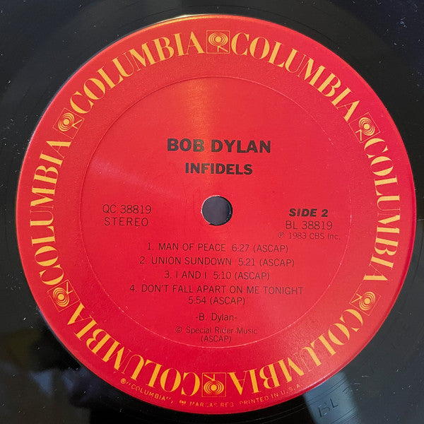 Bob Dylan : Infidels (LP, Album, Car)