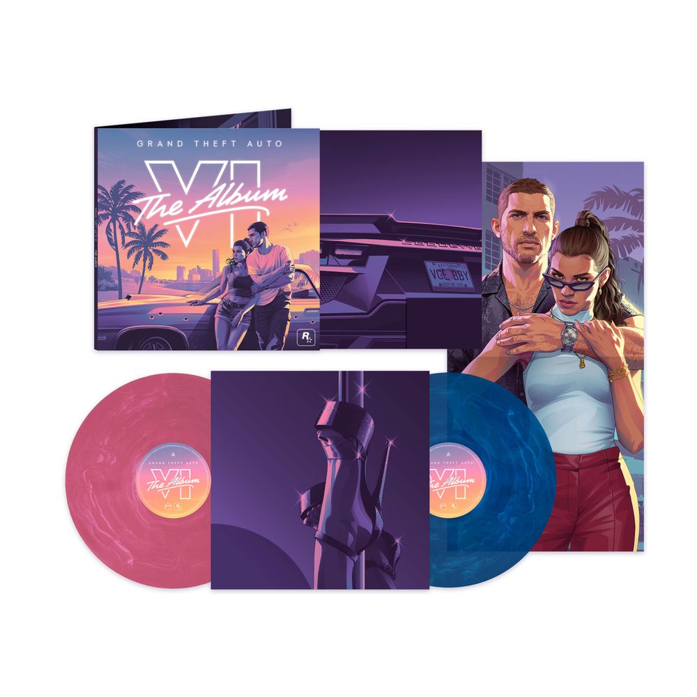 Grand Theft Auto VI: The Album (Marble Pink + Blue Vinyl) + Poster INDIE EXCLUSIVE (PRE-ORDER)