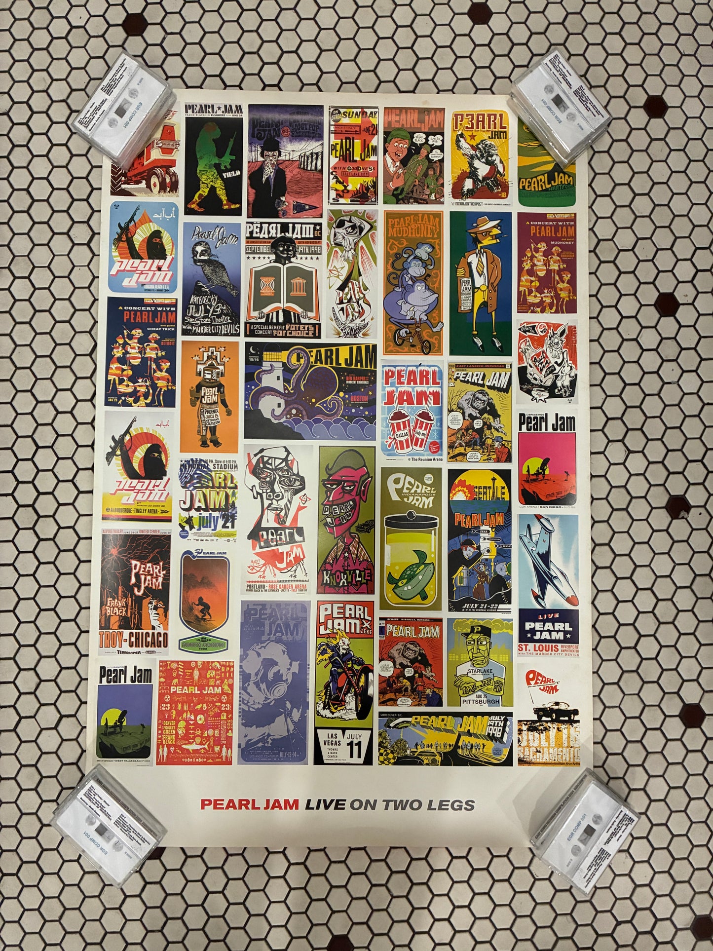 Pearl Jam Live on Two Legs Tour Poster 24" x 36"