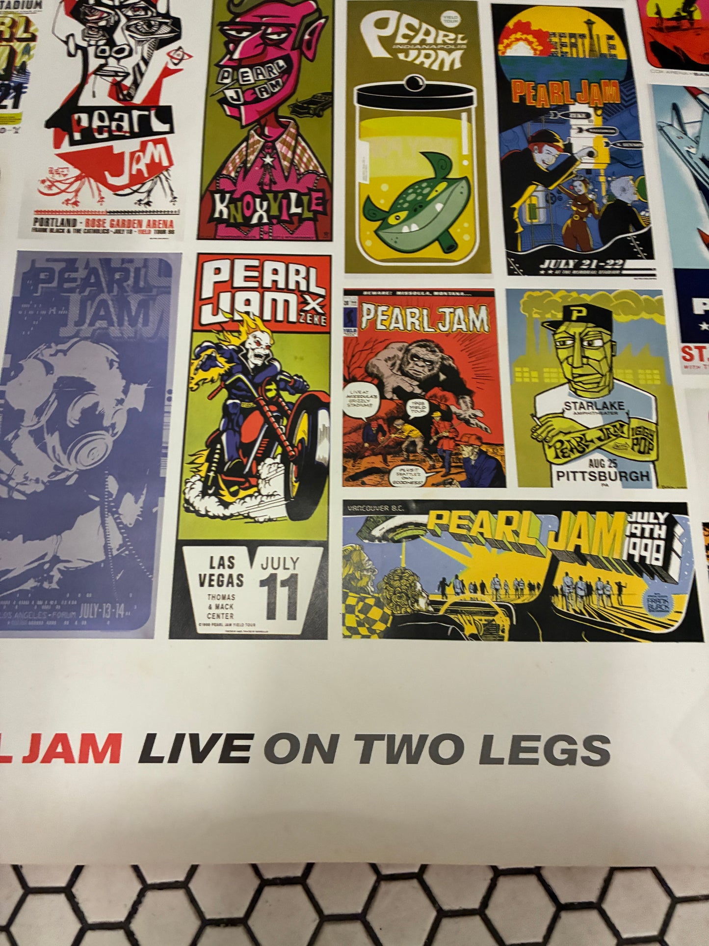 Pearl Jam Live on Two Legs Tour Poster 24" x 36"