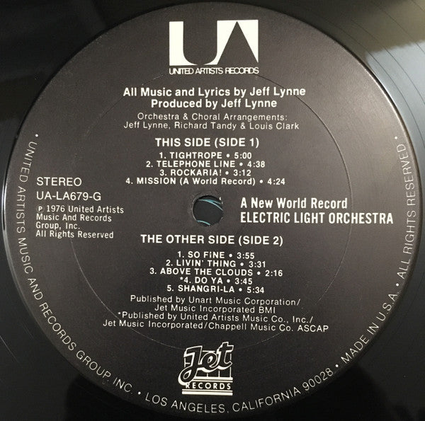 Electric Light Orchestra : A New World Record (LP, Album, Pit)