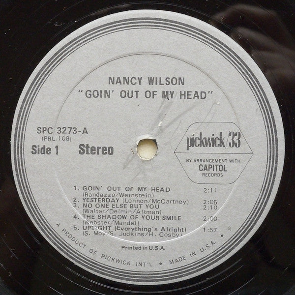 Nancy Wilson : Goin' Out Of My Head (LP, Album, RE)