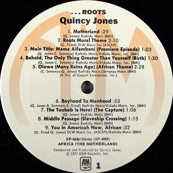 Quincy Jones : Roots (The Saga Of An American Family) (LP, Album, Pit)