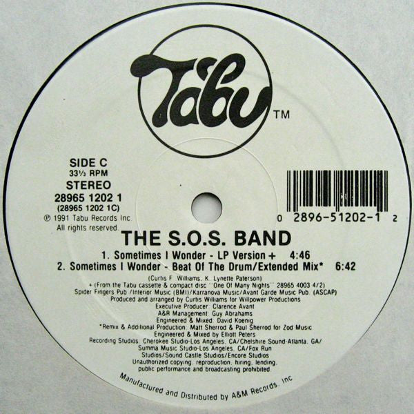 The S.O.S. Band : Sometimes I Wonder (12")