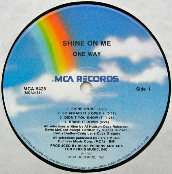 One Way : Shine On Me (LP, Album, Pin)