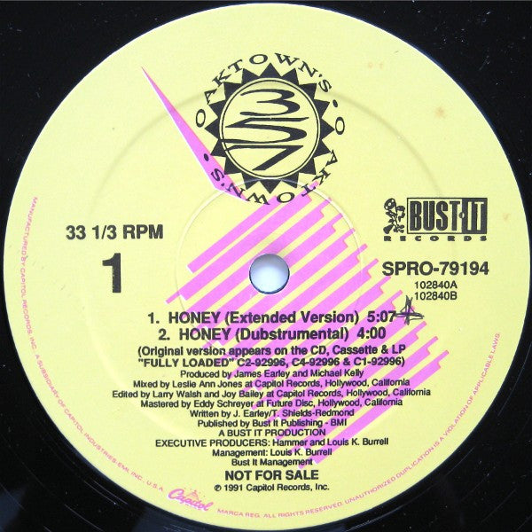 Oaktown's 3-5-7 : Honey (12", Promo)