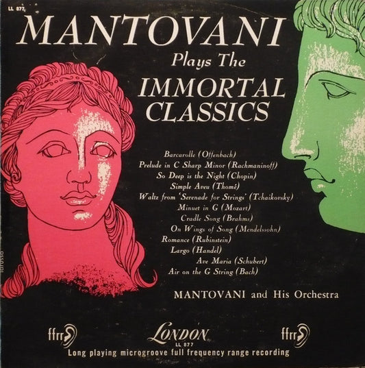 Mantovani And His Orchestra : Mantovani Plays The Immortal Classics (LP, Album, Mono)