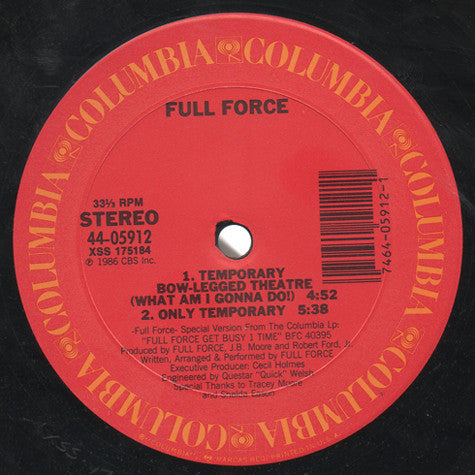 Full Force : Temporary Love Thing (12")