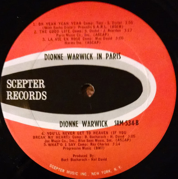 Dionne Warwick : In Paris (LP, Album)