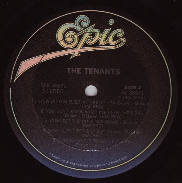 The Tenants (4) : The Tenants (LP, Album, Pit)