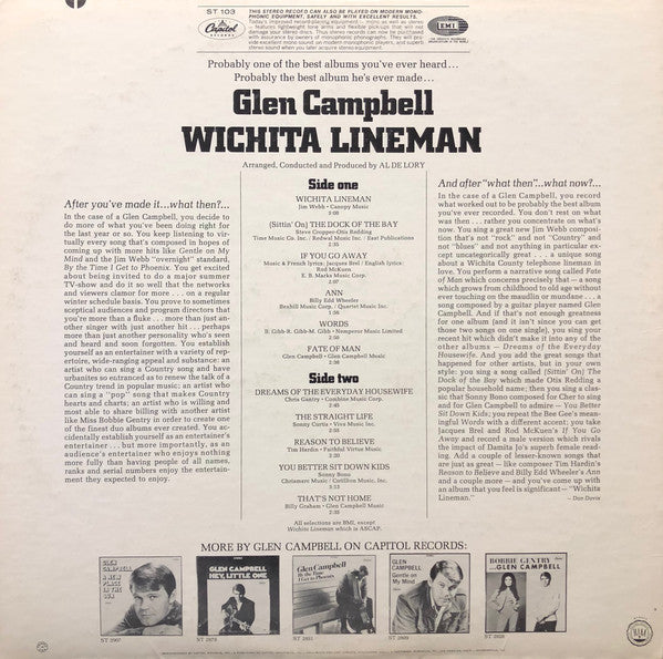 Glen Campbell : Wichita Lineman (LP, Album, RE, Jac)