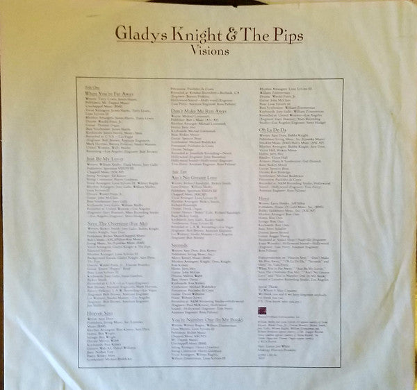 Gladys Knight And The Pips : Visions (LP, Album, Pit)