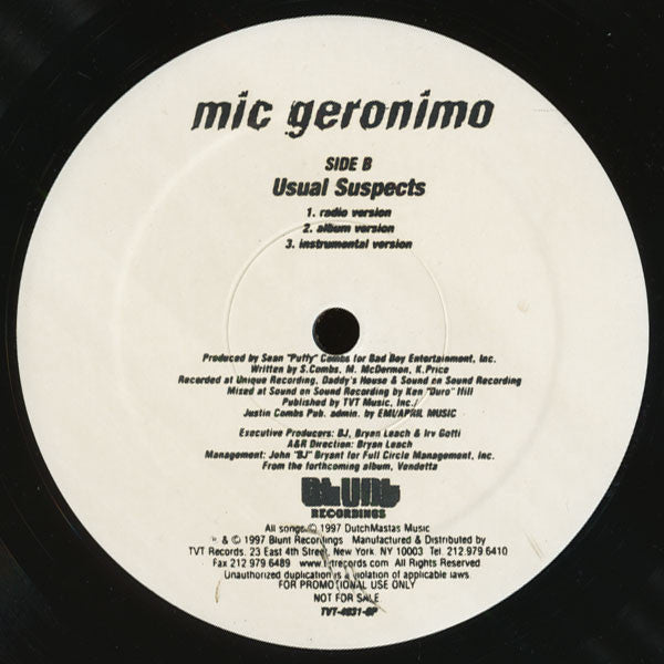 Mic Geronimo : Nothin' Move But The Money (12", Promo)