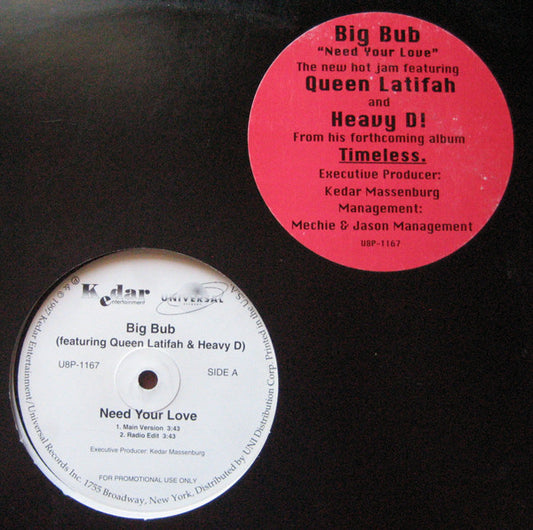 Big Bub : Need Your Love (12", Promo)