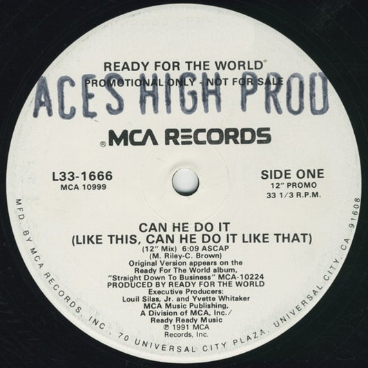 Ready For The World : Can He Do It (Like This, Can He Do It Like That) (12", Promo)