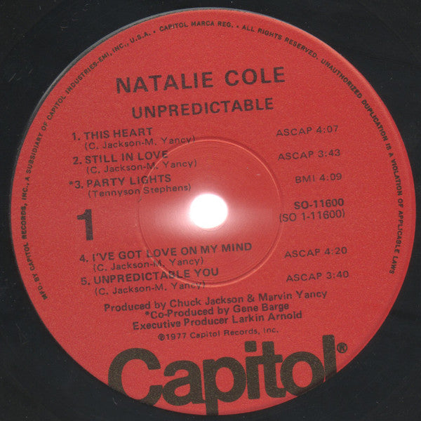 Natalie Cole : Unpredictable (LP, Album, Win)