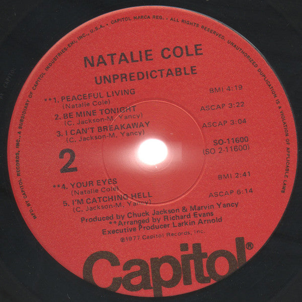 Natalie Cole : Unpredictable (LP, Album, Win)