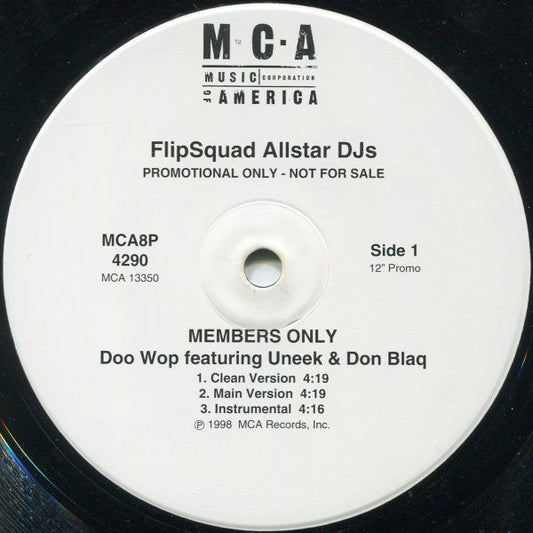 FlipSquad Allstar DJs* : Members Only / It's Da Biz (12", Promo)