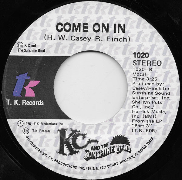 KC & The Sunshine Band : I Like To Do It / Come On In (7", Single)