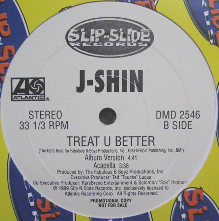 J-Shin : Treat U Better (12", Promo)