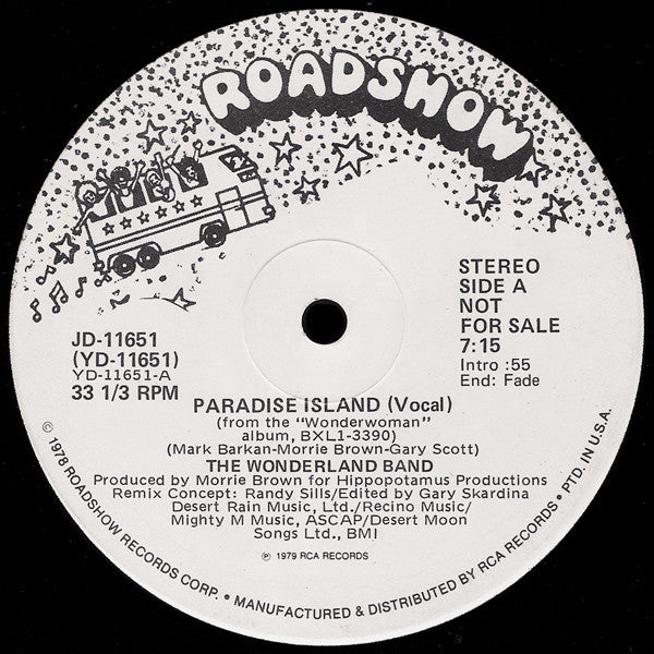 The Wonderland Band : Paradise Island (12", Single, Promo)