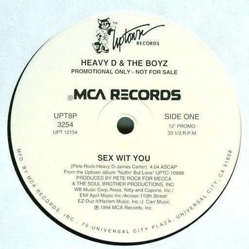 Heavy D. & The Boyz : Sex Wit You (12", Promo)