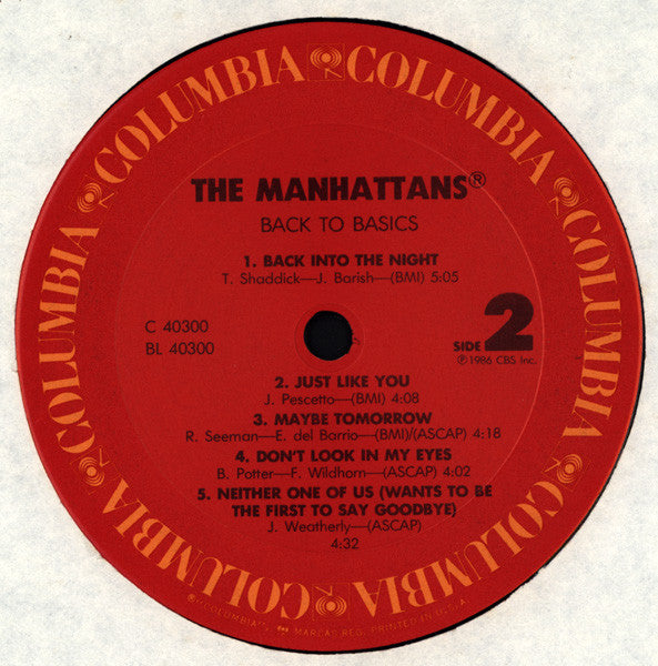 The Manhattans* : Back To Basics (LP, Album)