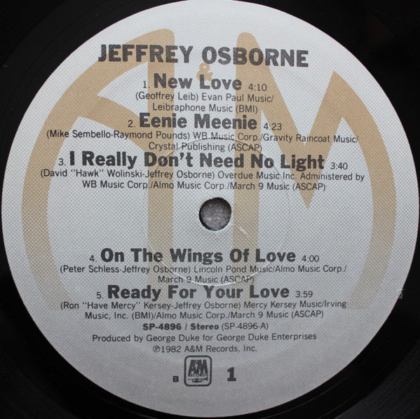 Jeffrey Osborne : Jeffrey Osborne (LP, Album, B)