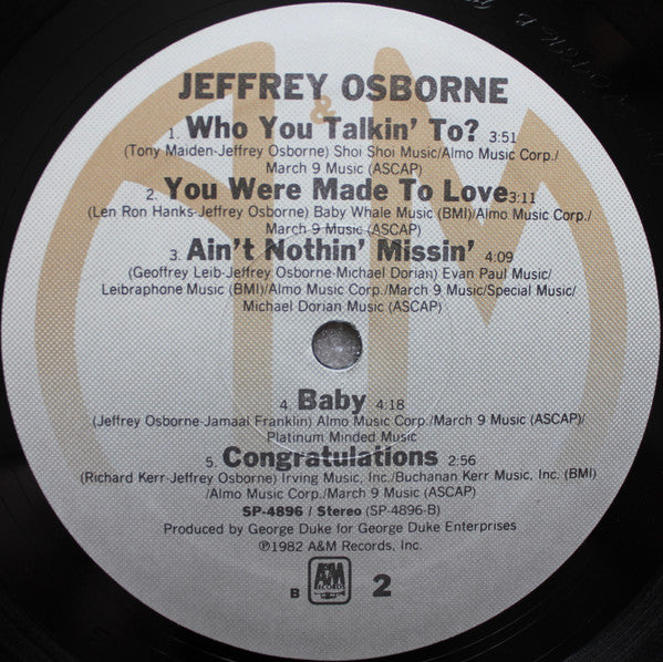 Jeffrey Osborne : Jeffrey Osborne (LP, Album, B)